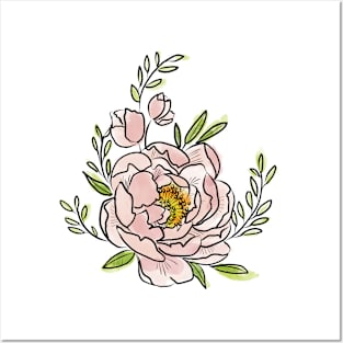 Pale Pink Peony Posters and Art